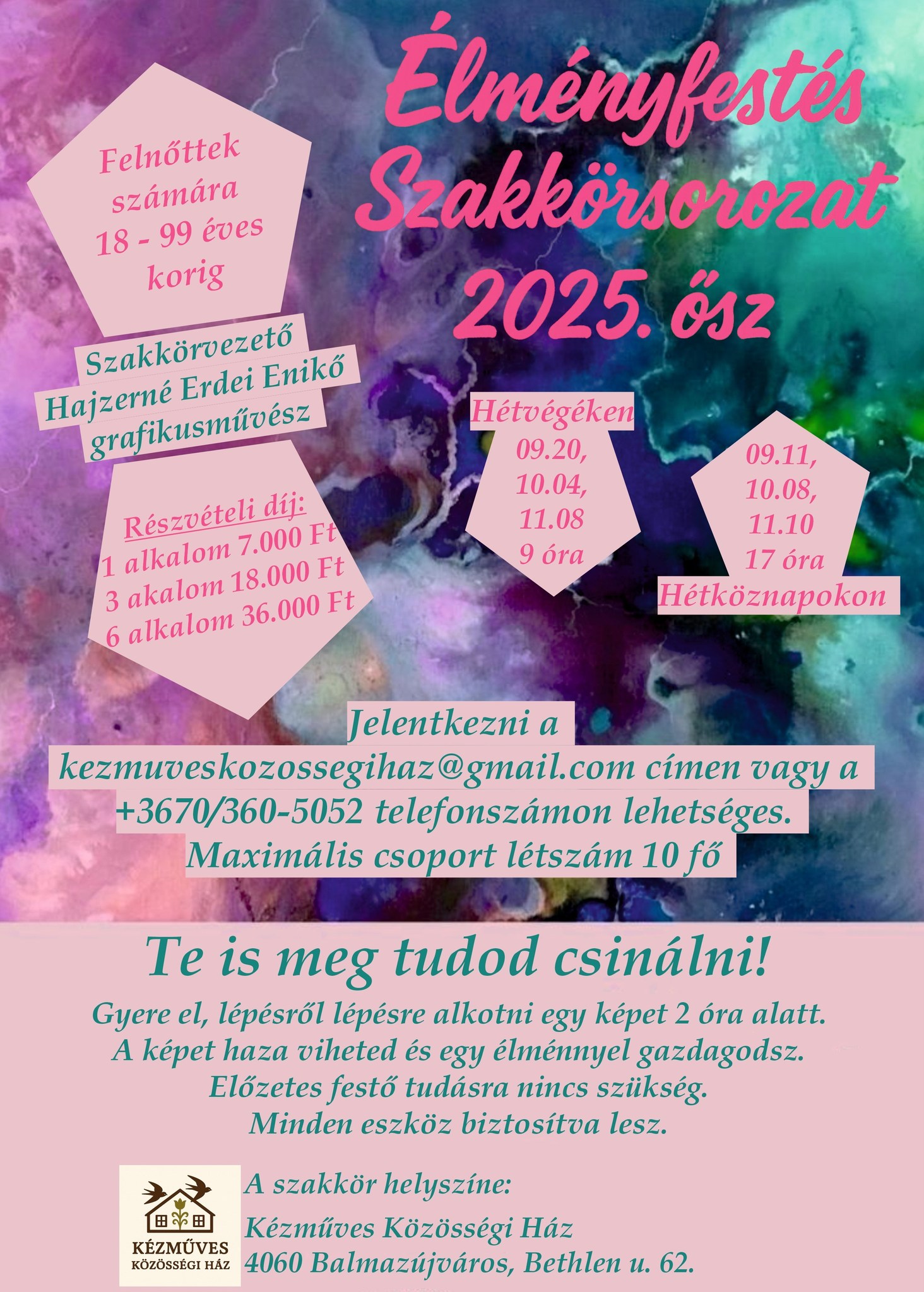 Élményfestés szakkörsorozat